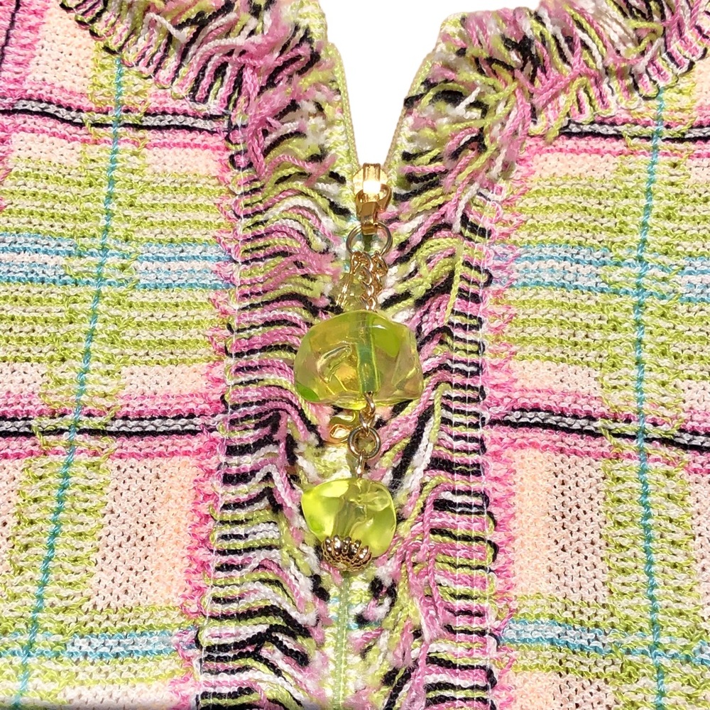 St. John Collection NWT multicolored jacket with fringe Sz 4 - Picture 4 of 16